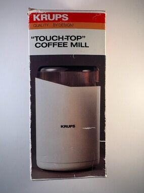 Krups Type 208 Touch Top Coffee Mill Bean Nut Electric Grinder White WORKING